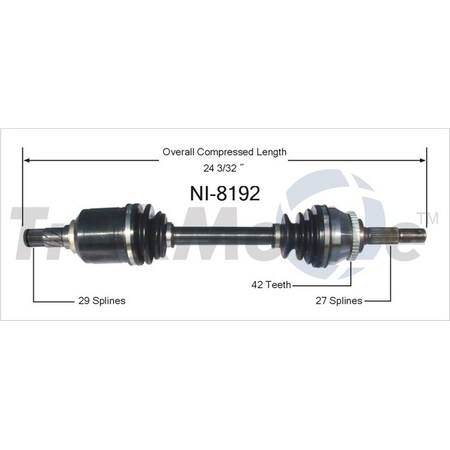 Surtrack Axle Cv Axle Shaft, Ni-8192 NI-8192